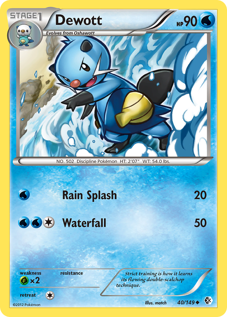 Dewott – Boundaries Crossed 40/149 Pokémon card