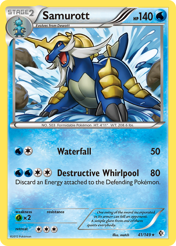 Samurott – Boundaries Crossed 41/149 Pokémon card
