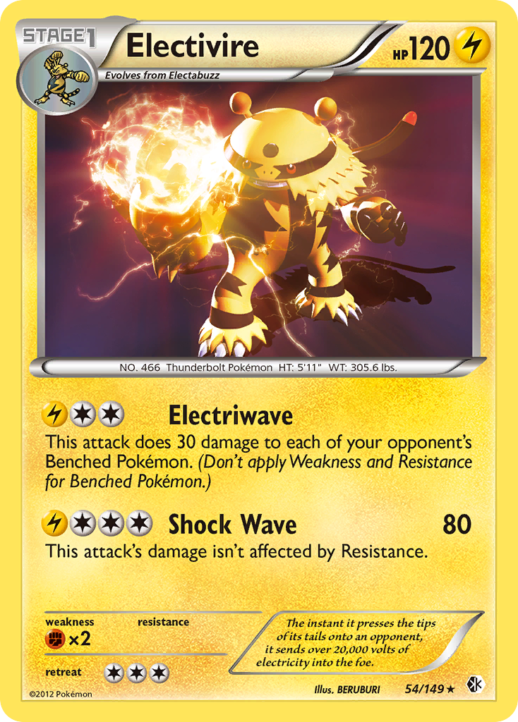 Electivire – Boundaries Crossed 54/149 Pokémon card