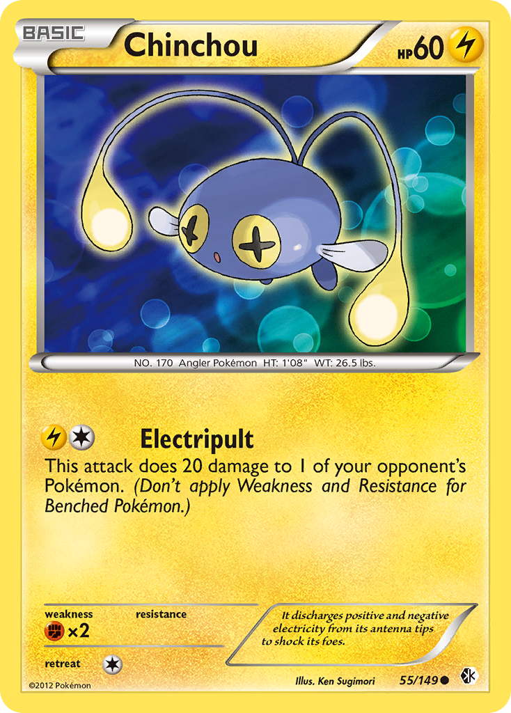 Chinchou – Boundaries Crossed 55/149 Pokémon card