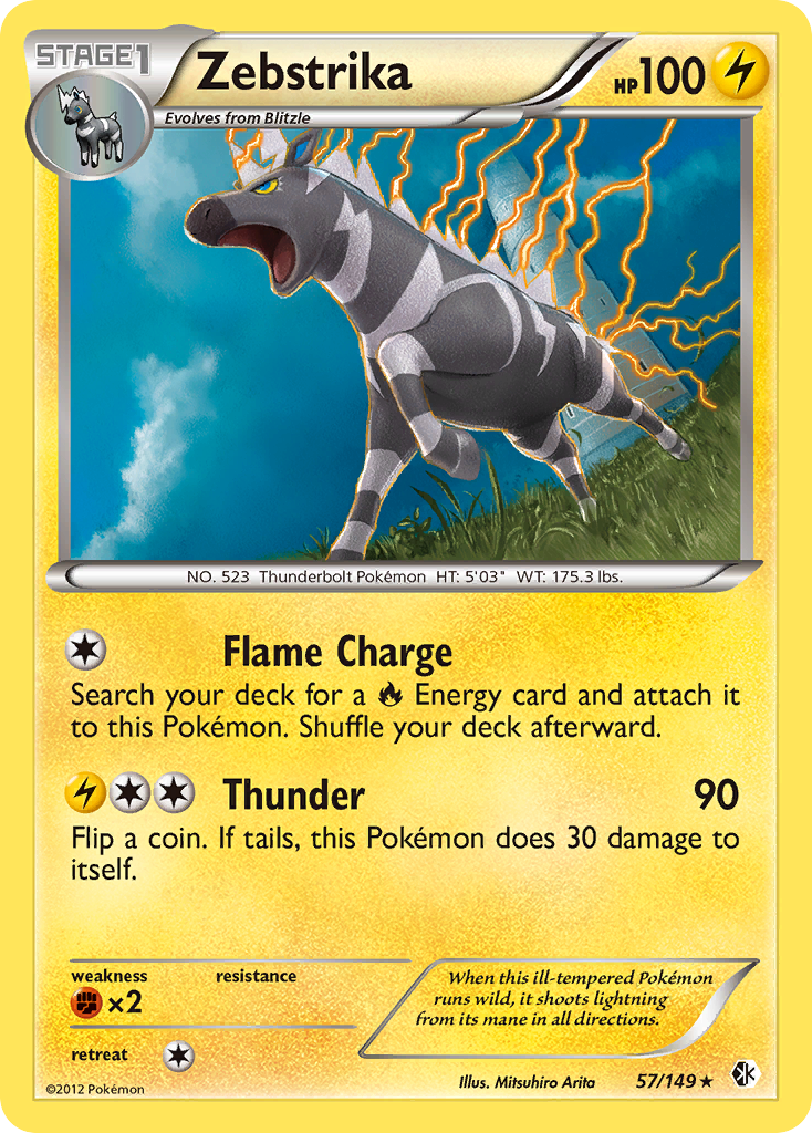Zebstrika – Boundaries Crossed 57/149 Pokémon card