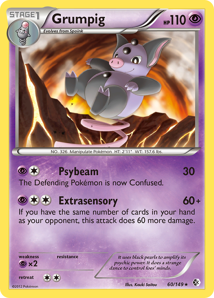 Grumpig – Boundaries Crossed 60/149 Pokémon card