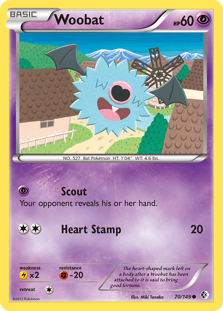 Woobat – Boundaries Crossed 70/149 Pokémon card