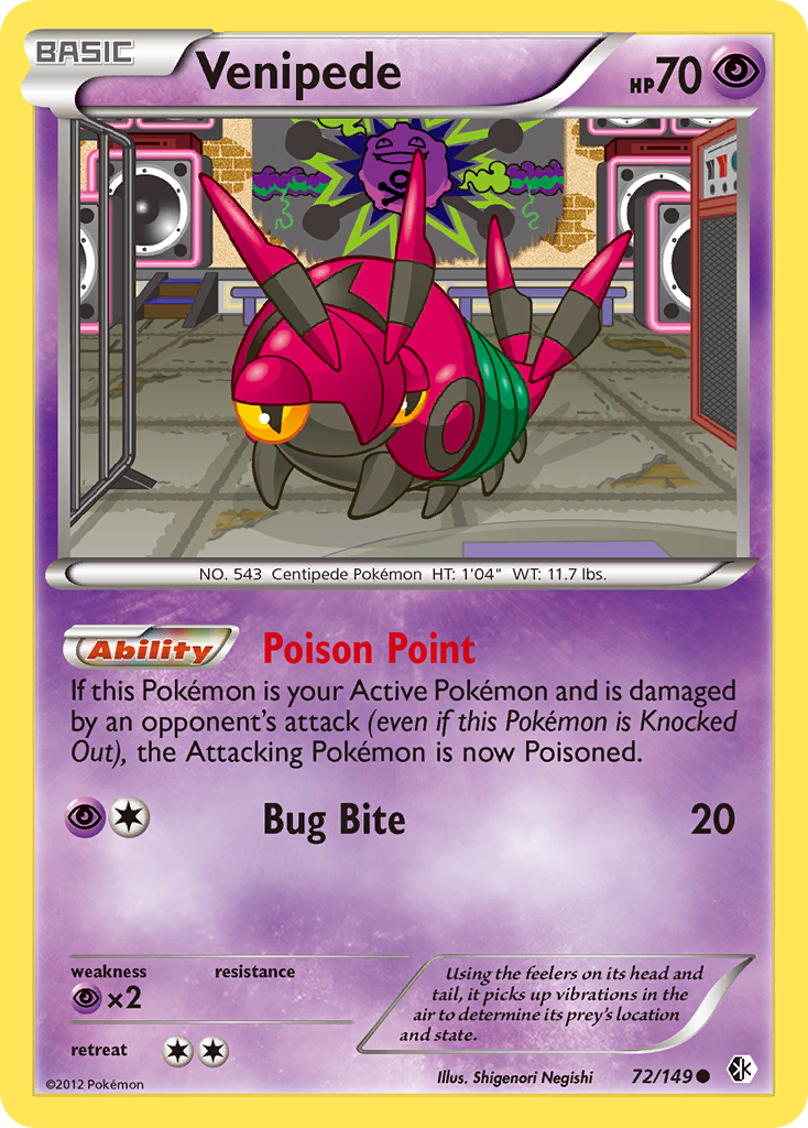 Venipede – Boundaries Crossed 72/149 Pokémon card
