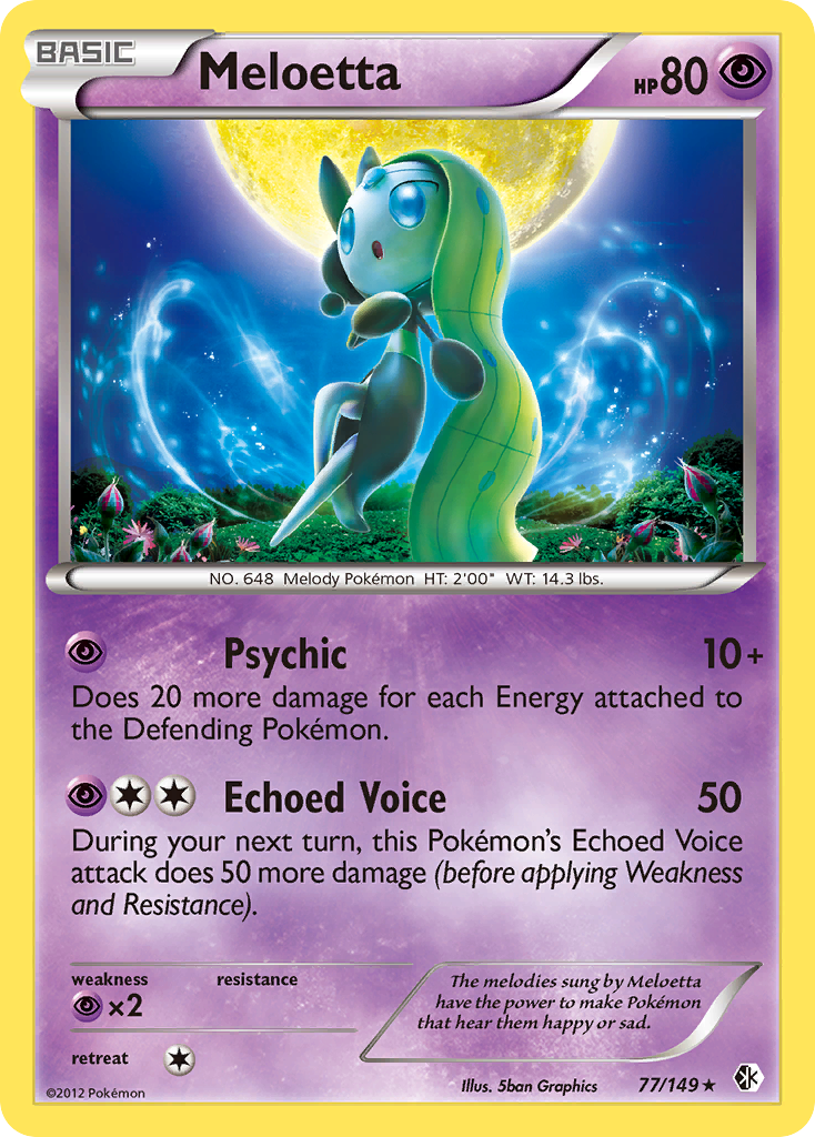Meloetta – Boundaries Crossed 77/149 Pokémon card
