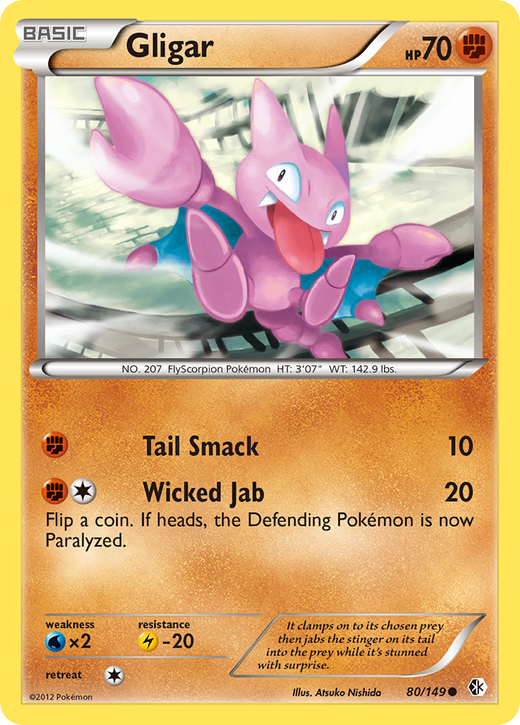 Gligar – Boundaries Crossed 80/149 Pokémon card