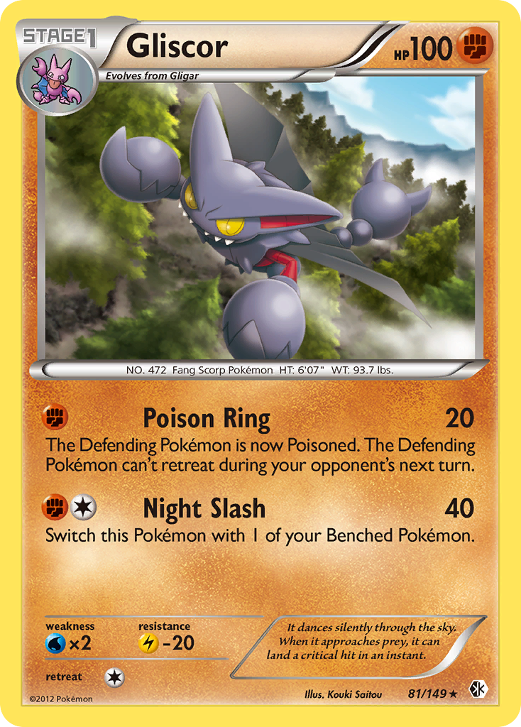 Gliscor – Boundaries Crossed 81/149 Pokémon card