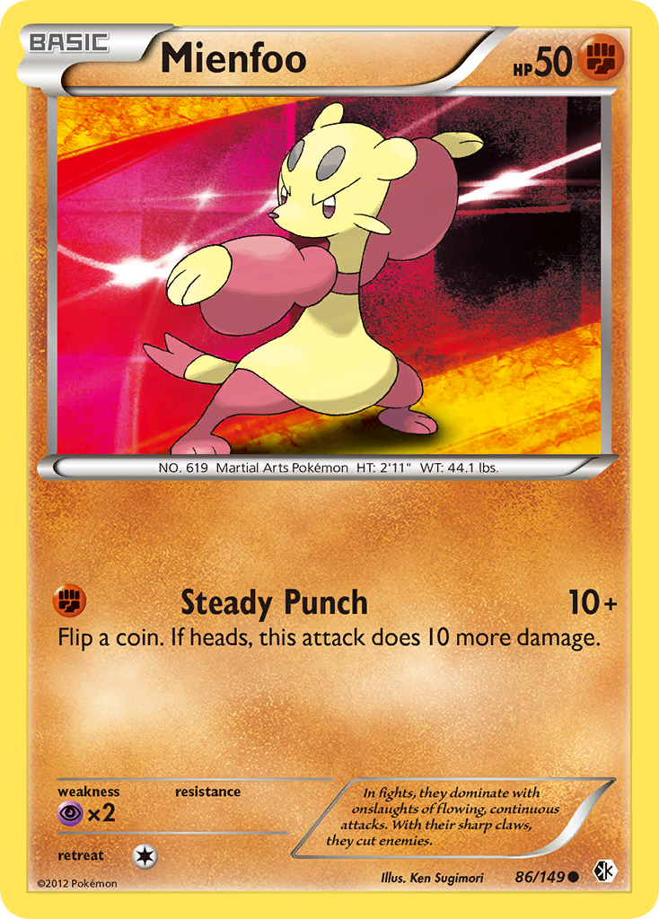 Mienfoo – Boundaries Crossed 86/149 Pokémon card