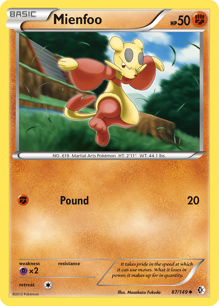 Mienfoo – Boundaries Crossed 87/149 Pokémon card