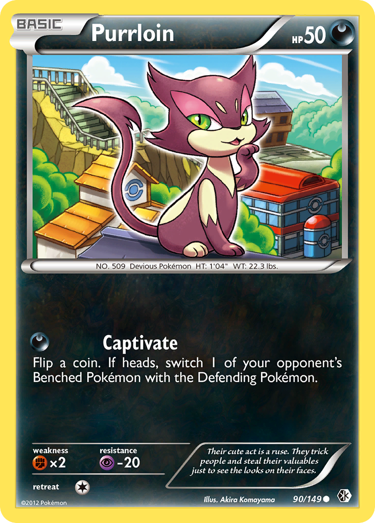 Purrloin – Boundaries Crossed 90/149 Pokémon card
