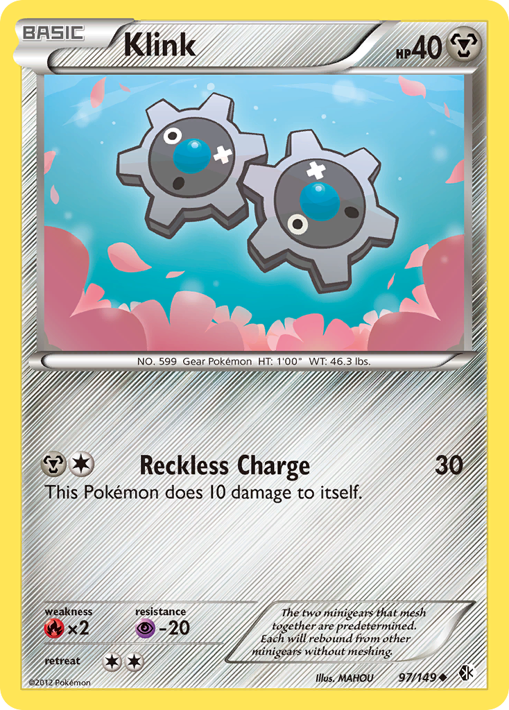 Klink – Boundaries Crossed 97/149 Pokémon card