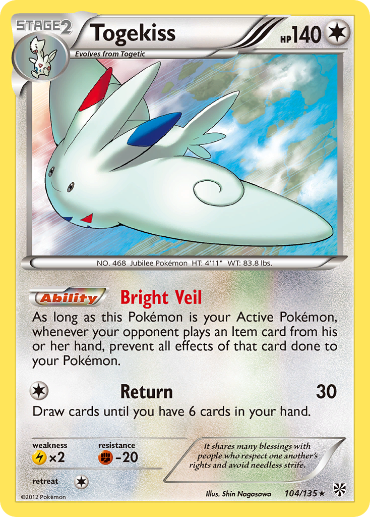 Togekiss – Plasma Storm 104/135 Pokémon card