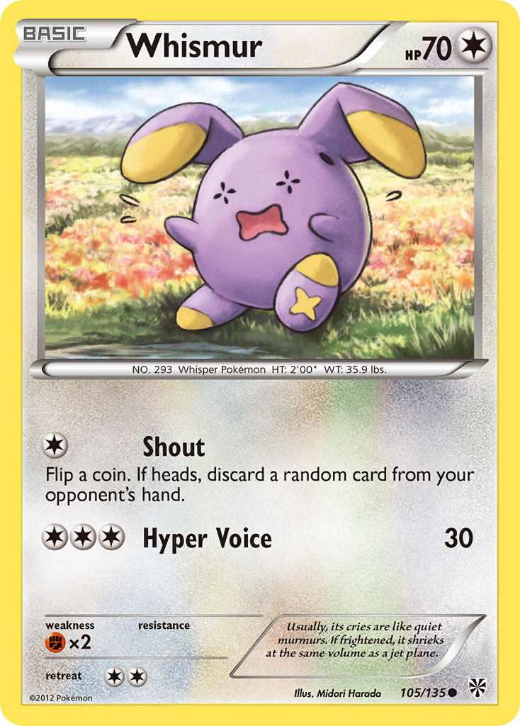Whismur – Plasma Storm 105/135 Pokémon card