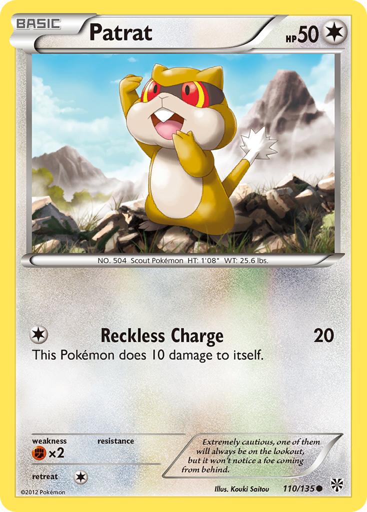 Patrat – Plasma Storm 110/135 Pokémon card