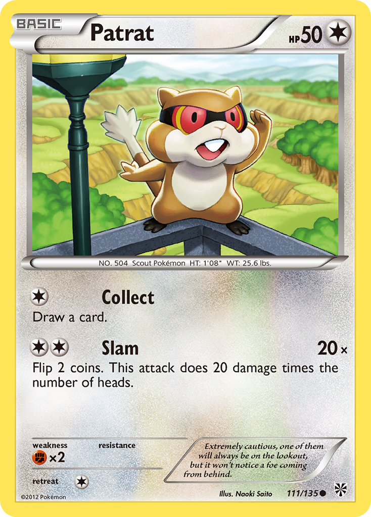 Patrat – Plasma Storm 111/135 Pokémon card