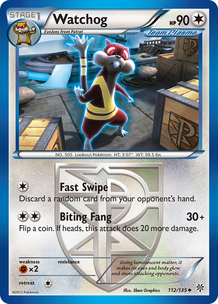 Watchog – Plasma Storm 112/135 Pokémon card