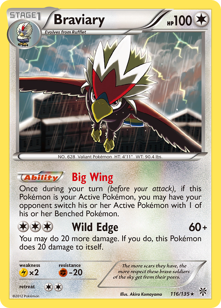 Braviary – Plasma Storm 116/135 Pokémon card