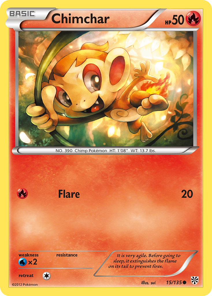 Chimchar – Plasma Storm 15/135 Pokémon card