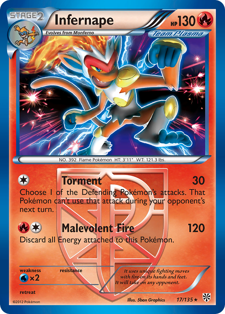 Infernape – Plasma Storm 17/135 Pokémon card