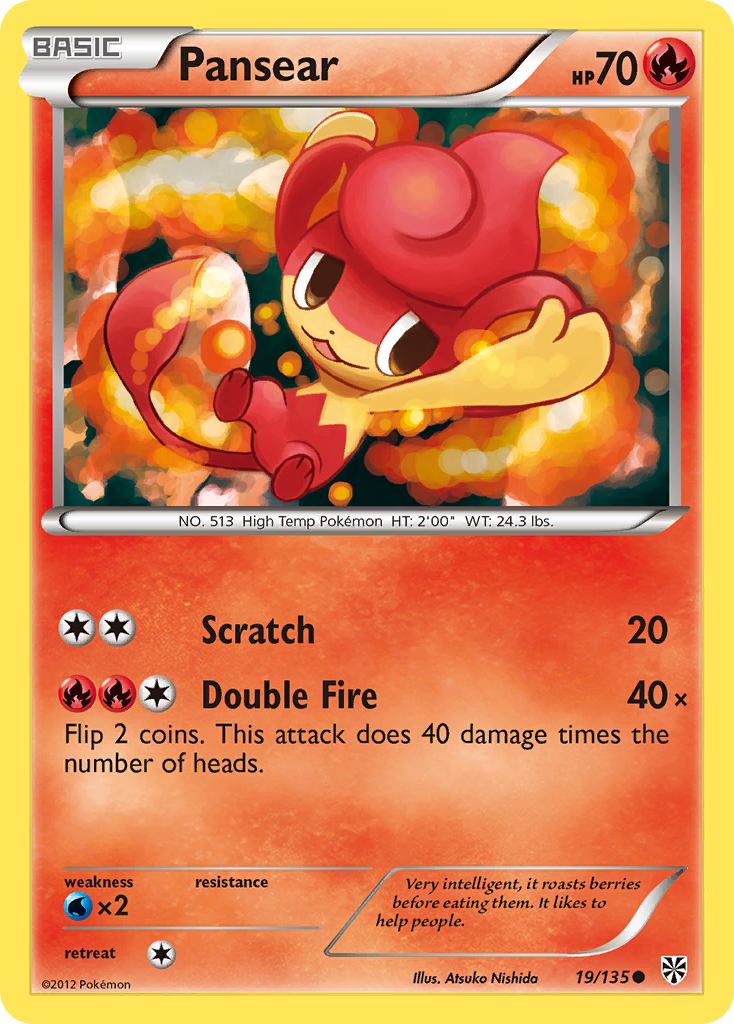 Pansear – Plasma Storm 19/135 Pokémon card