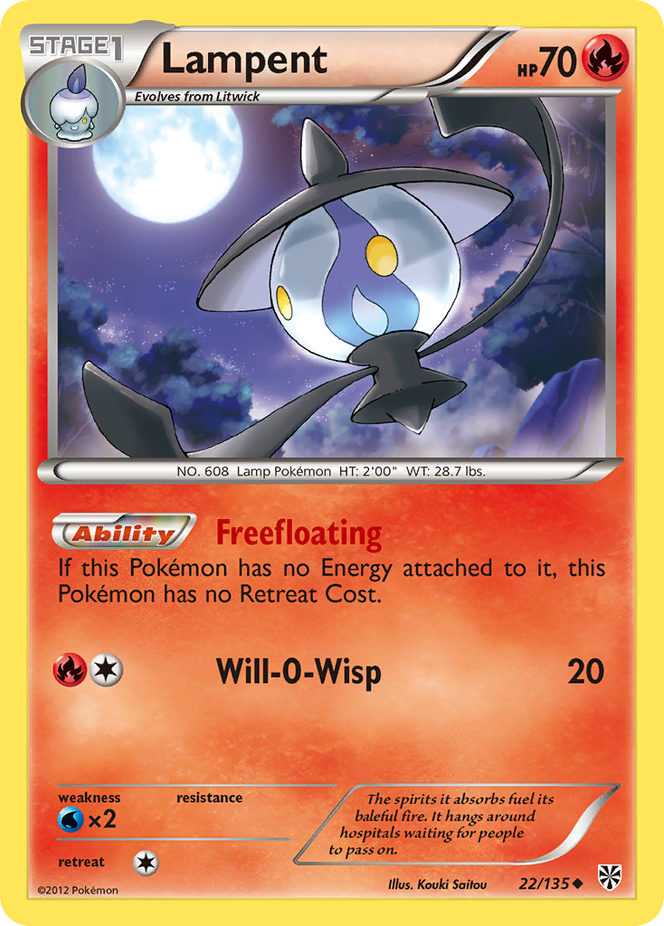 Lampent – Plasma Storm 22/135 Pokémon card