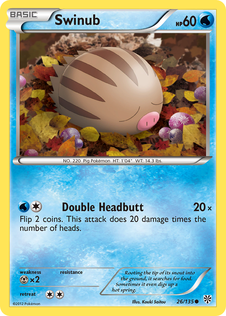 Swinub – Plasma Storm 26/135 Pokémon card