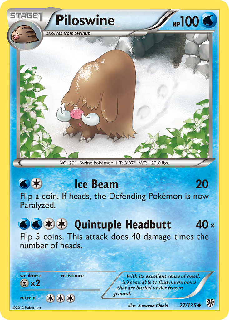 Piloswine – Plasma Storm 27/135 Pokémon card