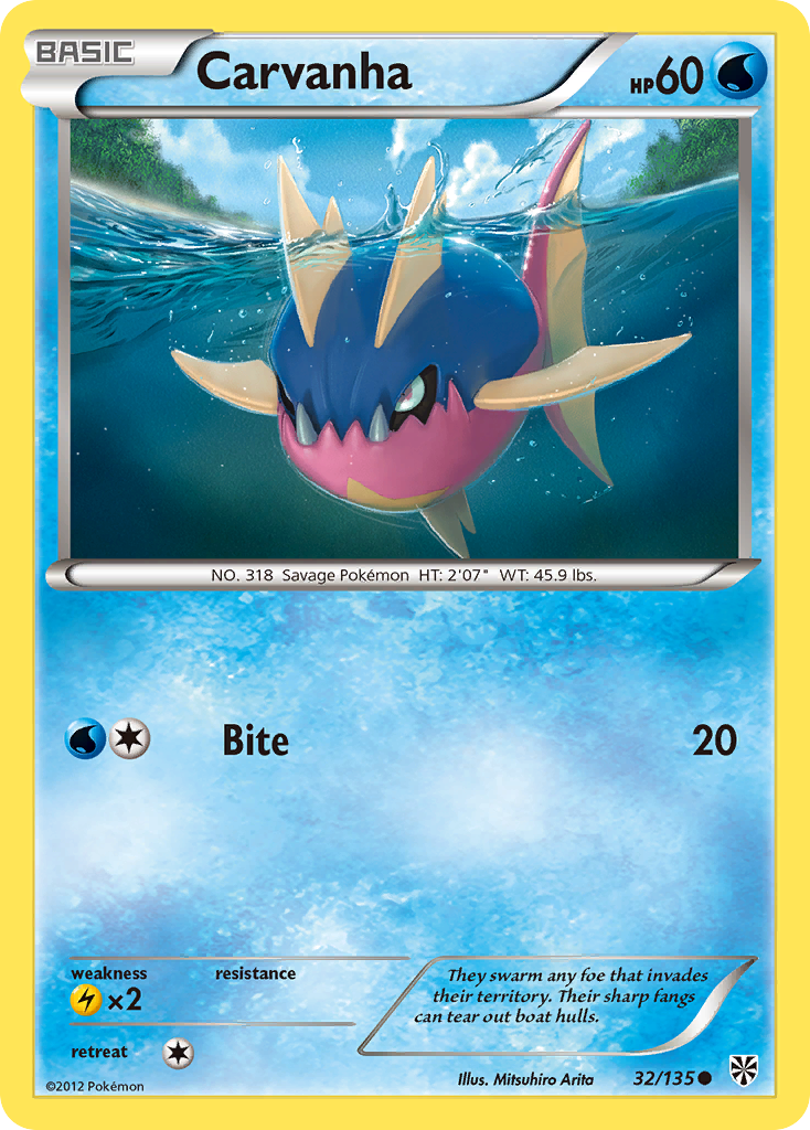 Carvanha – Plasma Storm 32/135 Pokémon card
