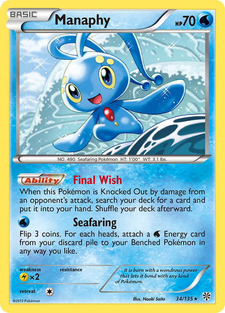 Manaphy – Plasma Storm 34/135 Pokémon card