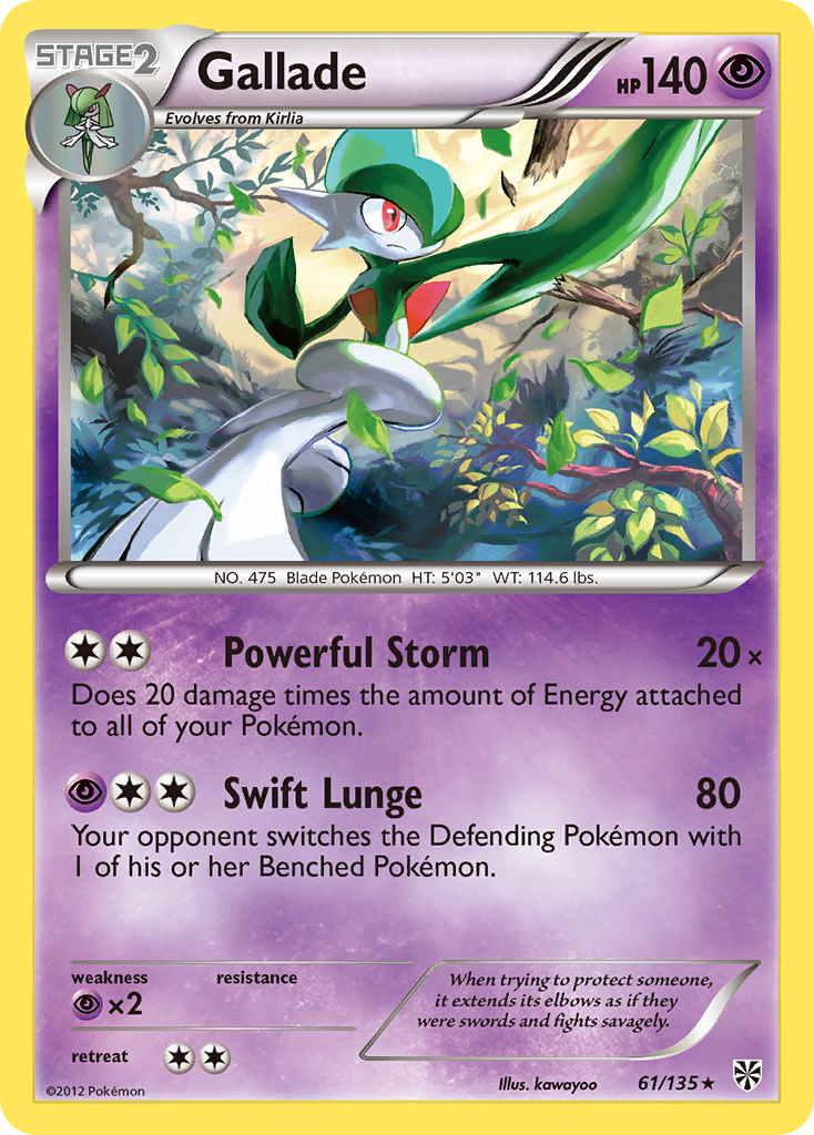 Gallade – Plasma Storm 61/135 Pokémon card