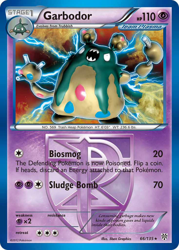 Garbodor – Plasma Storm 66/135 Pokémon card