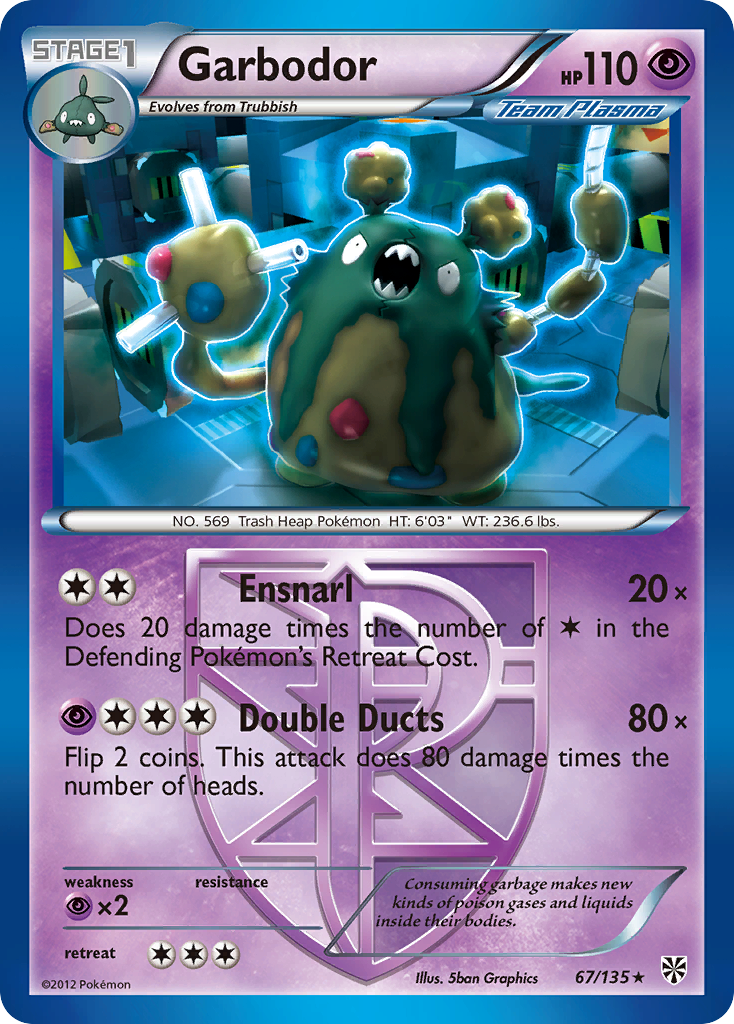 Garbodor – Plasma Storm 67/135 Pokémon card