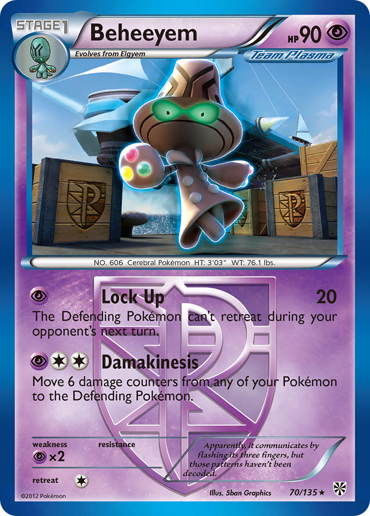Beheeyem – Plasma Storm 70/135 Pokémon card