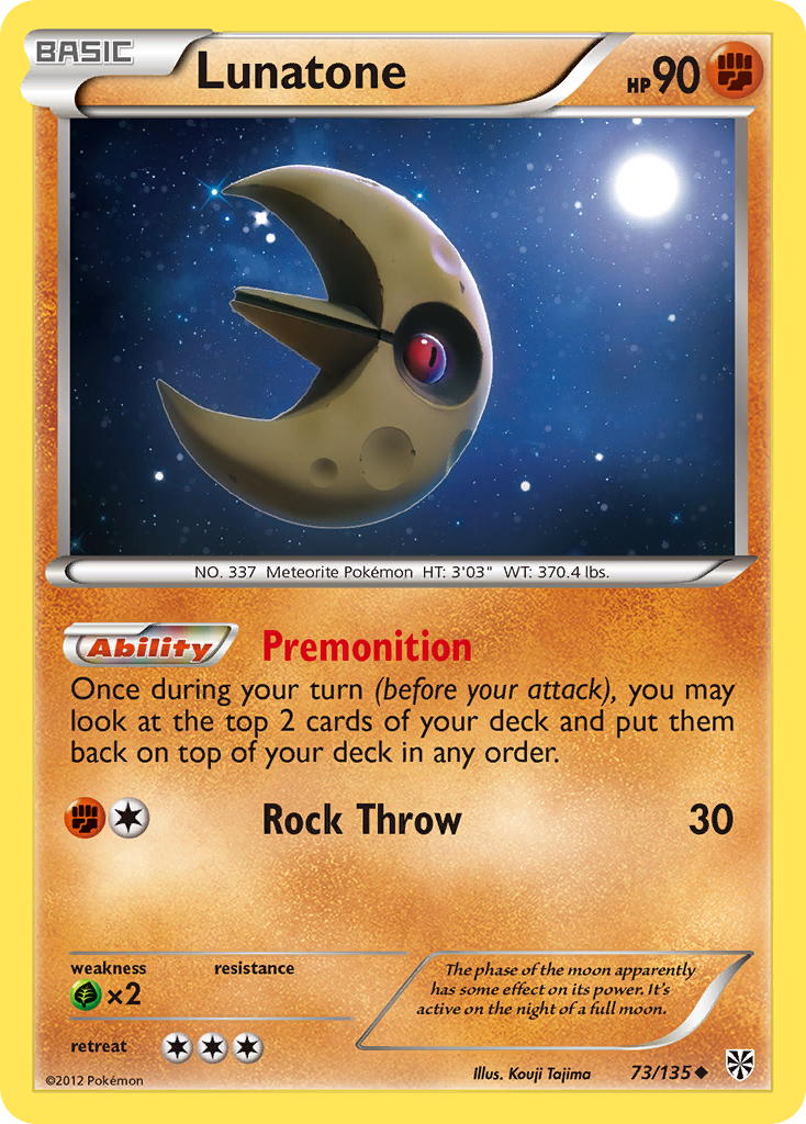Lunatone – Plasma Storm 73/135 Pokémon card