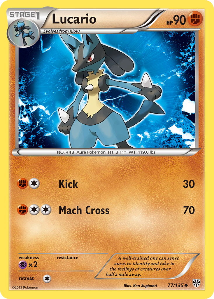 Lucario – Plasma Storm 77/135 Pokémon card