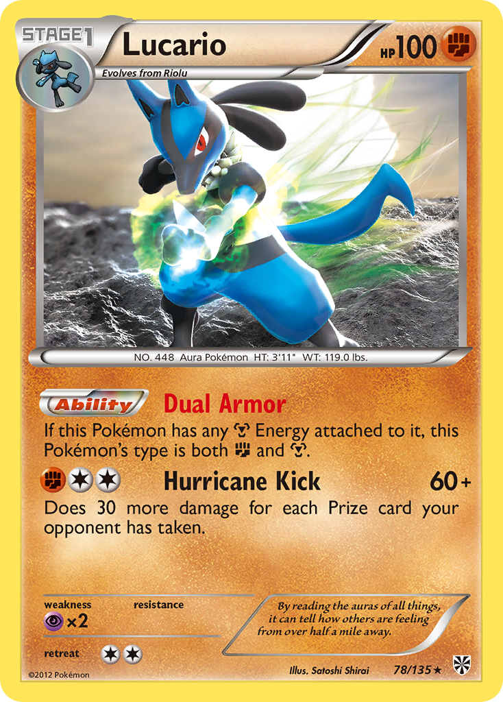 Lucario – Plasma Storm 78/135 Pokémon card