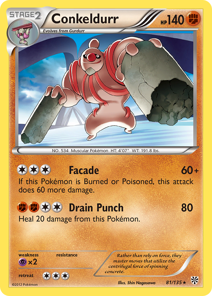 Conkeldurr – Plasma Storm 81/135 Pokémon card