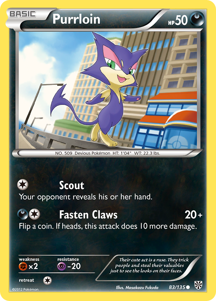 Purrloin – Plasma Storm 83/135 Pokémon card