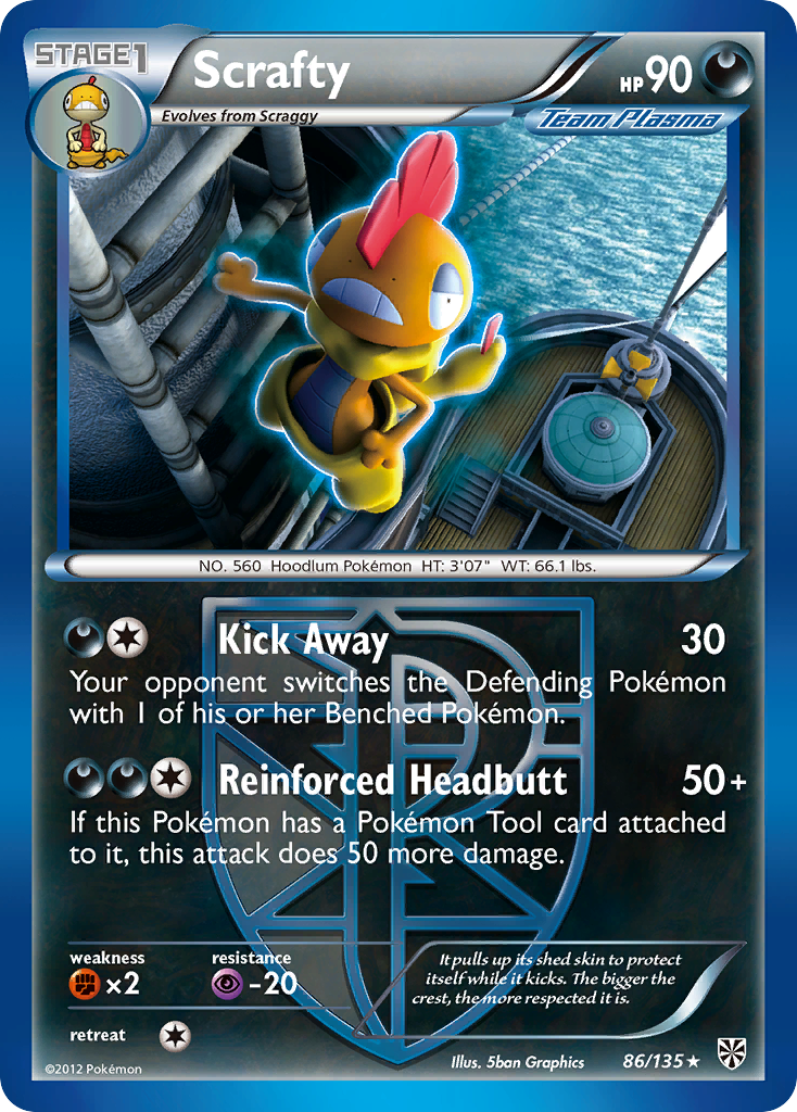 Scrafty – Plasma Storm 86/135 Pokémon card