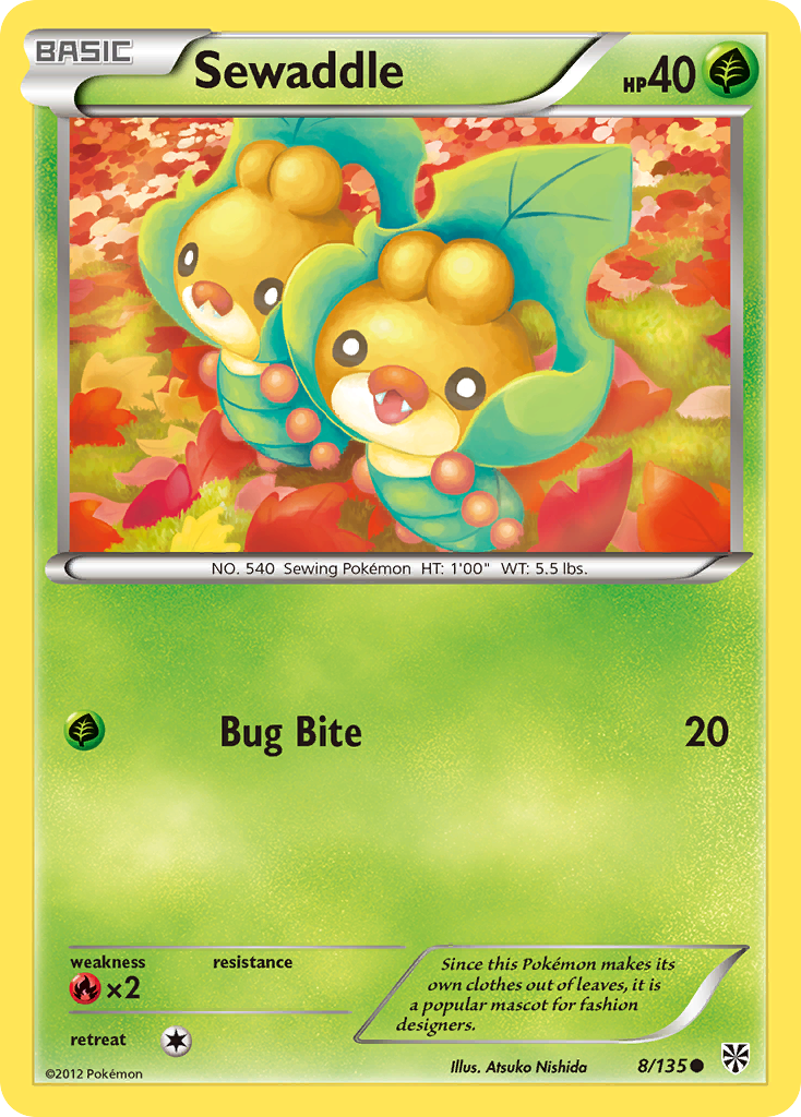Sewaddle – Plasma Storm 8/135 Pokémon card