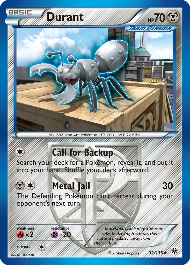 Durant – Plasma Storm 92/135 Pokémon card