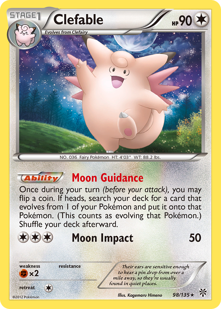 Clefable – Plasma Storm 98/135 Pokémon card