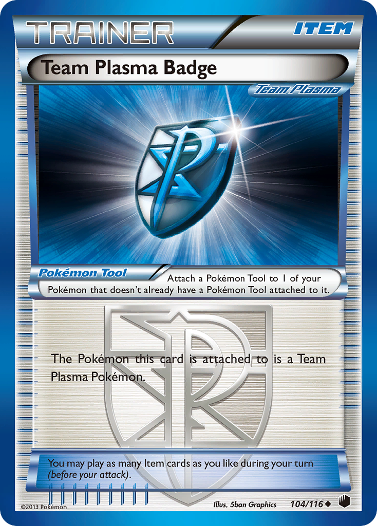 Team Plasma Badge – Plasma Freeze 104/116 Pokémon card