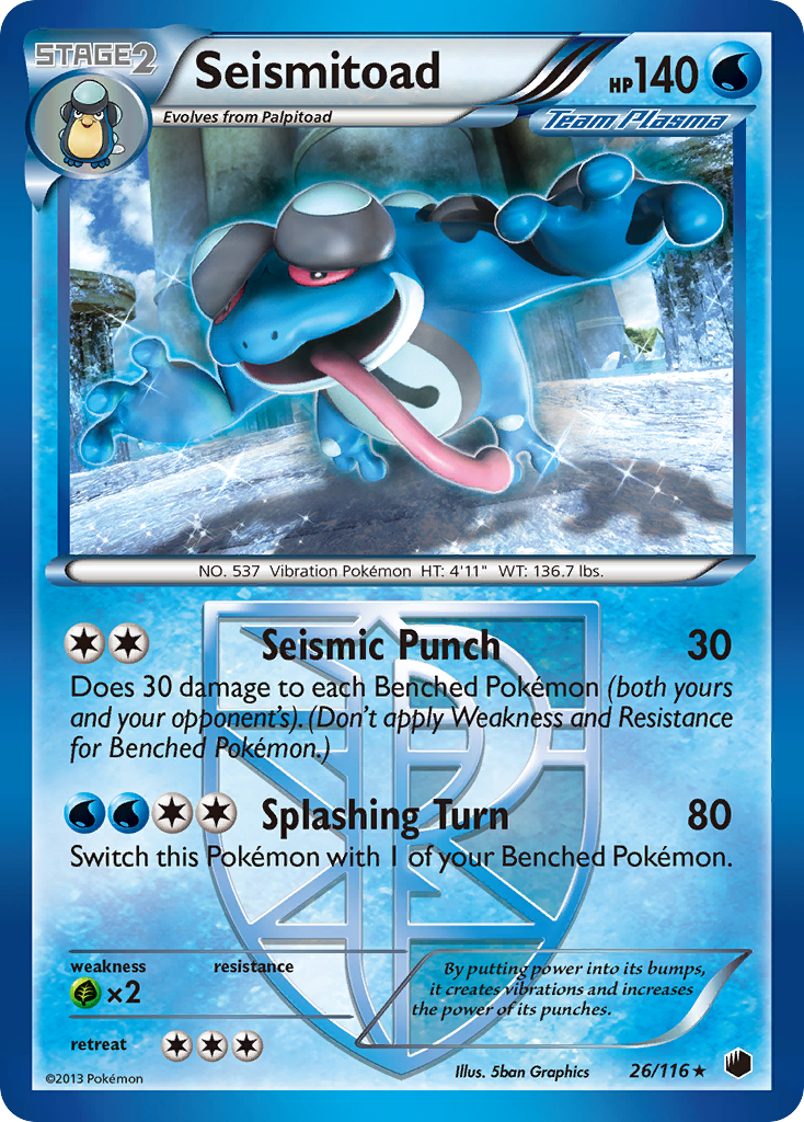 Seismitoad – Plasma Freeze 26/116 Pokémon card