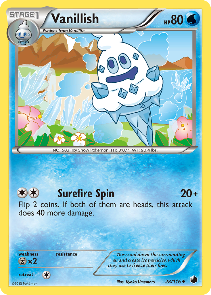 Vanillish – Plasma Freeze 28/116 Pokémon card