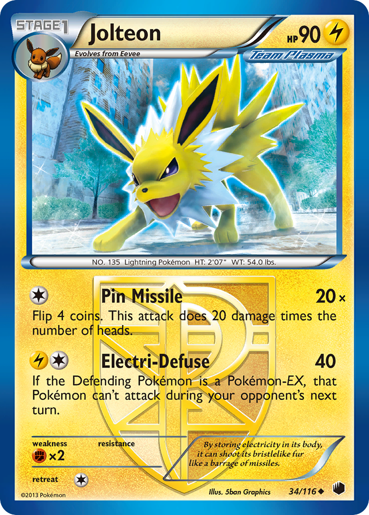 Jolteon – Plasma Freeze 34/116 Pokémon card