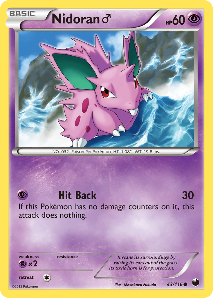Nidoran ♂ – Plasma Freeze 43/116 Pokémon card