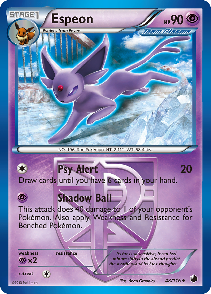 Espeon – Plasma Freeze 48/116 Pokémon card