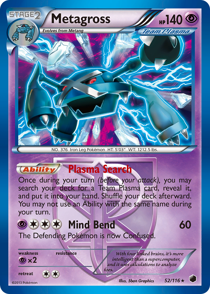 Metagross – Plasma Freeze 52/116 Pokémon card