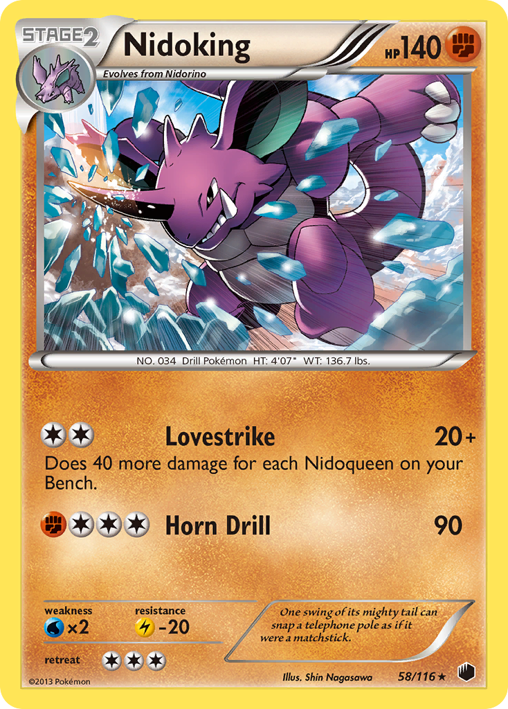Nidoking – Plasma Freeze 58/116 Pokémon card